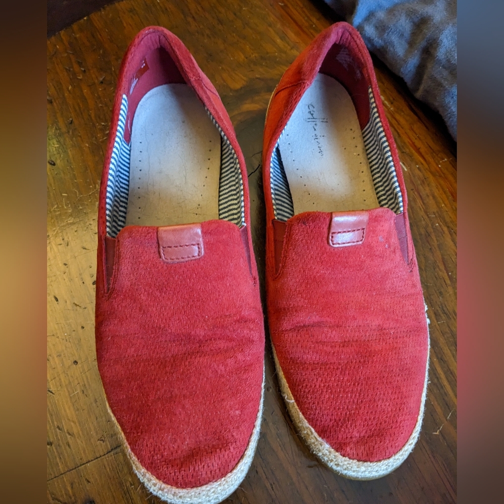Clarks Red Espadrilles Sz 9